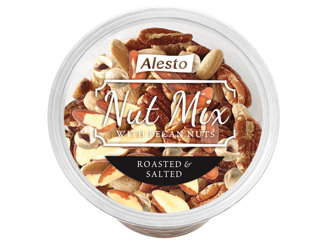 Alesto notenmix met pecannoten, geroosterd & gezouten.