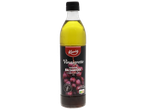 Bouteille de vinaigrette balsamique à l'huile d'olive, allégée en matières grasses.