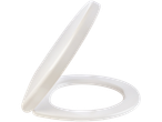 White toilet seat and lid.