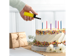 Bic lighter and birthday cake with candles.