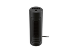 Ventilador de torre preto com várias velocidades.