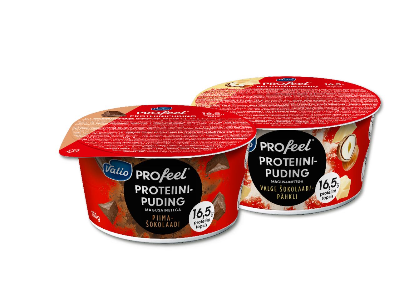 Kaks ProPudi proteiinipudingu topsikut.