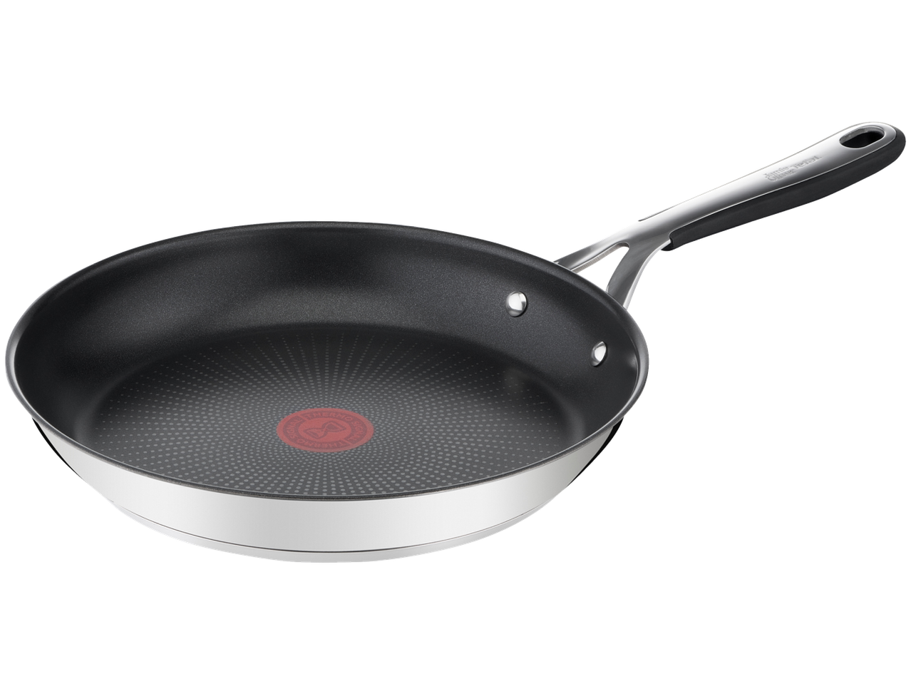 Tigaie Tefal Jamie Oliver cu strat antiaderent și mâner argintiu.