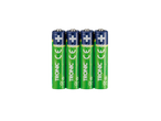 Fyra TRONIC CE+ laddningsbara batterier.