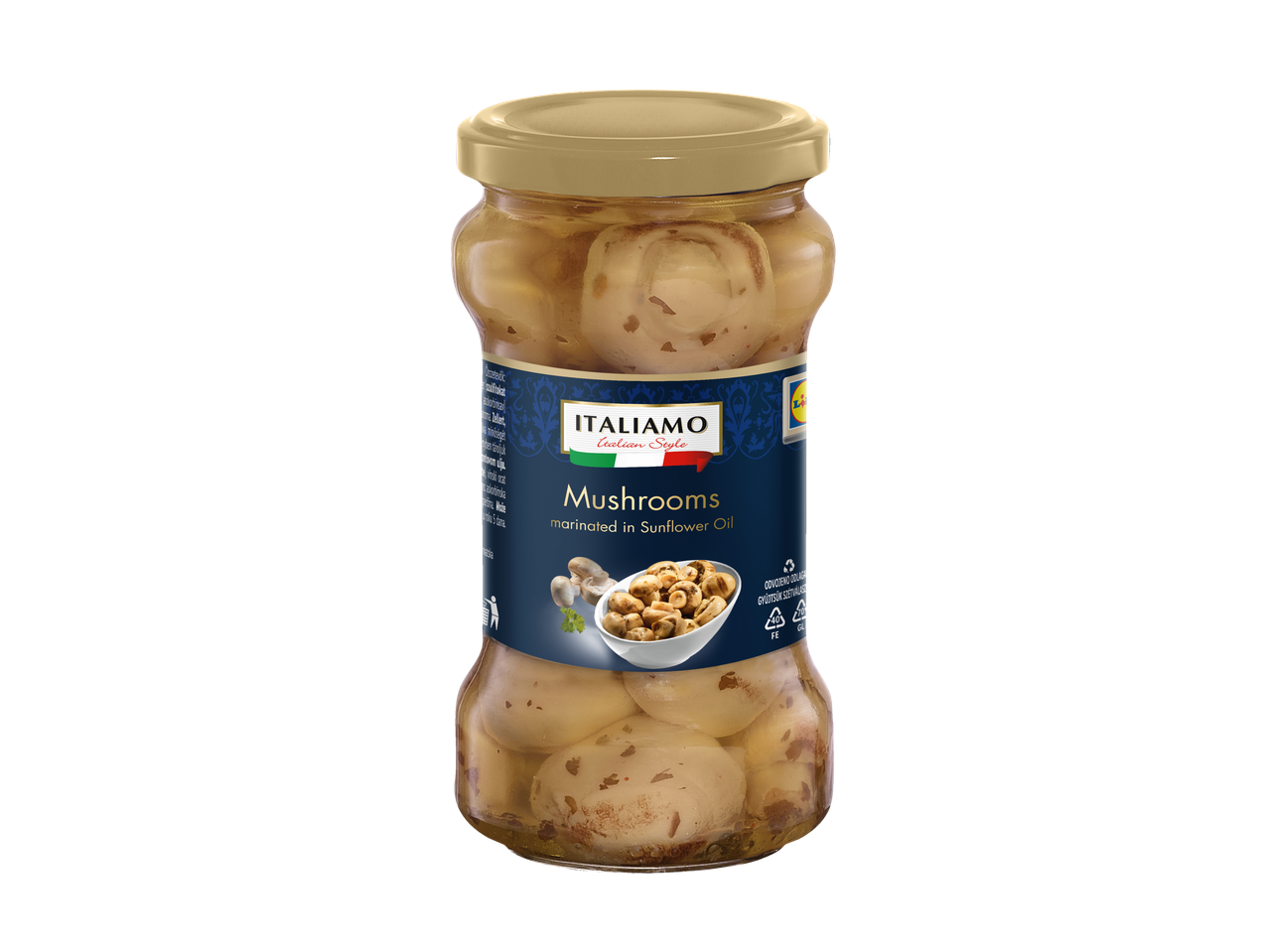 ITALIAMO gombák, napraforgóolajban pácolt.