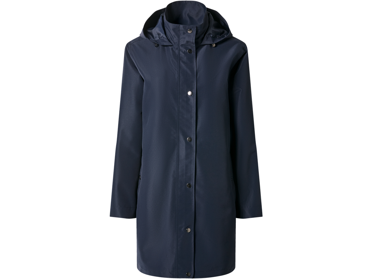 ESMARA dames regenjas in donkerblauw met knopen en capuchon