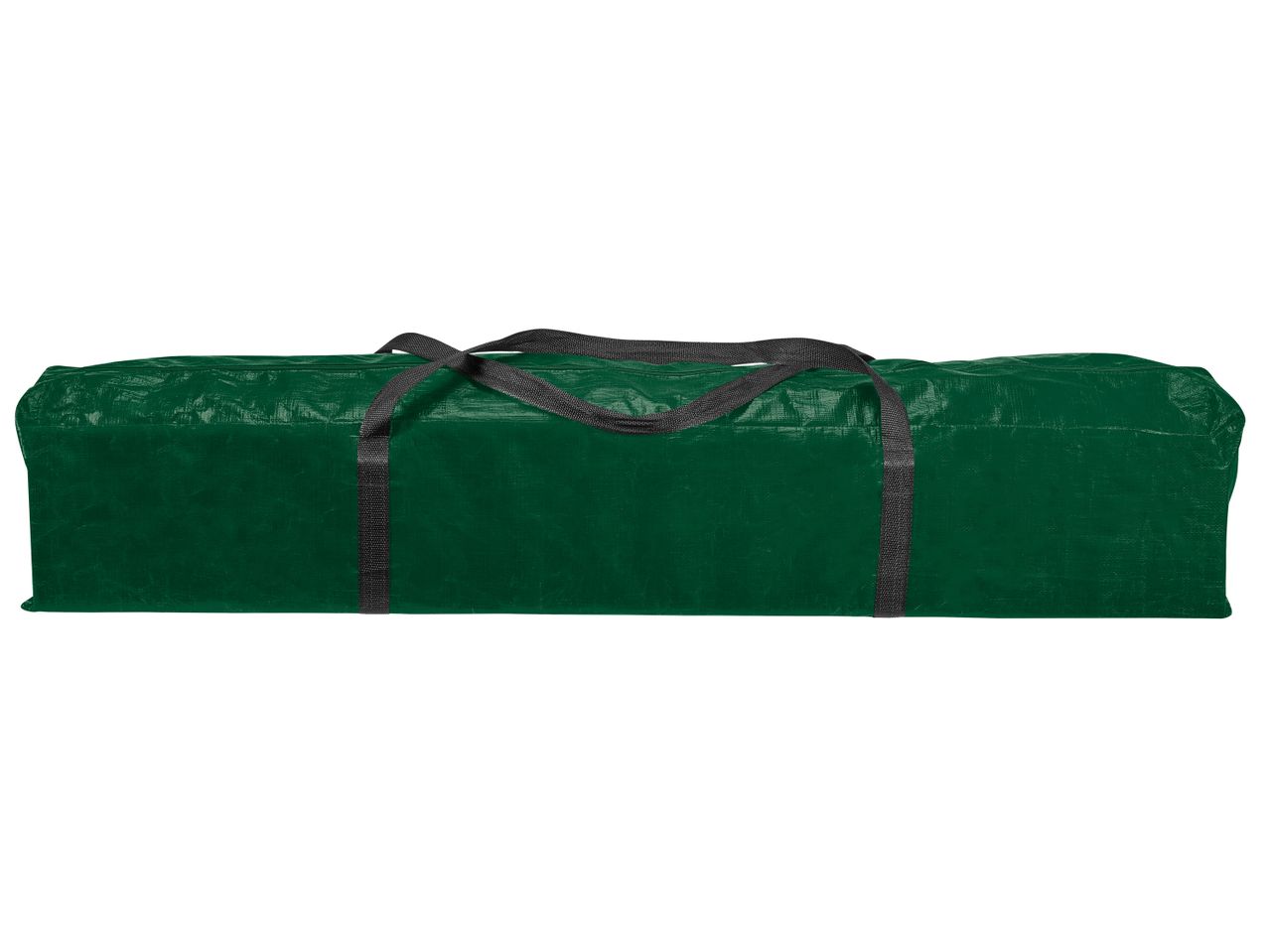 Green storage bag with black handles