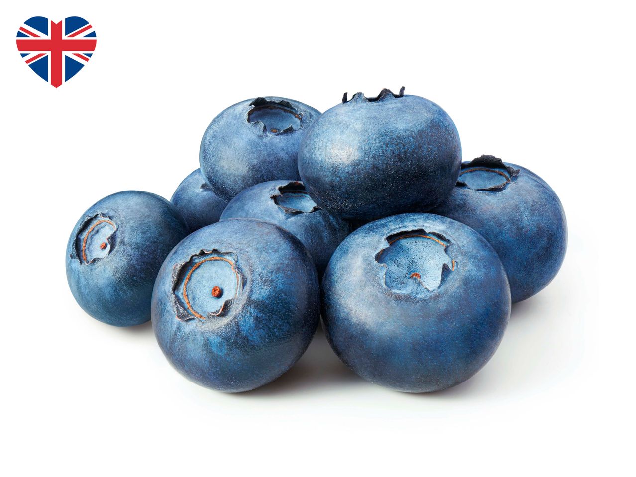 Fresh blueberries: a pile of blue berries.