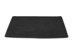 Black rubber cargo liner for car trunk.