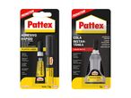 To Pattex superlim produkter i forskellige størrelser og emballage vises.