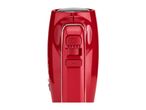 Close-up of the speed control panel on a red hand mixer