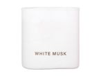 White Musk scented candle in a white ceramic holder