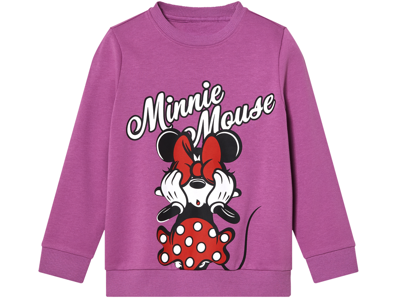 Violetinė Minnie Mouse megztinė mergaitėms.