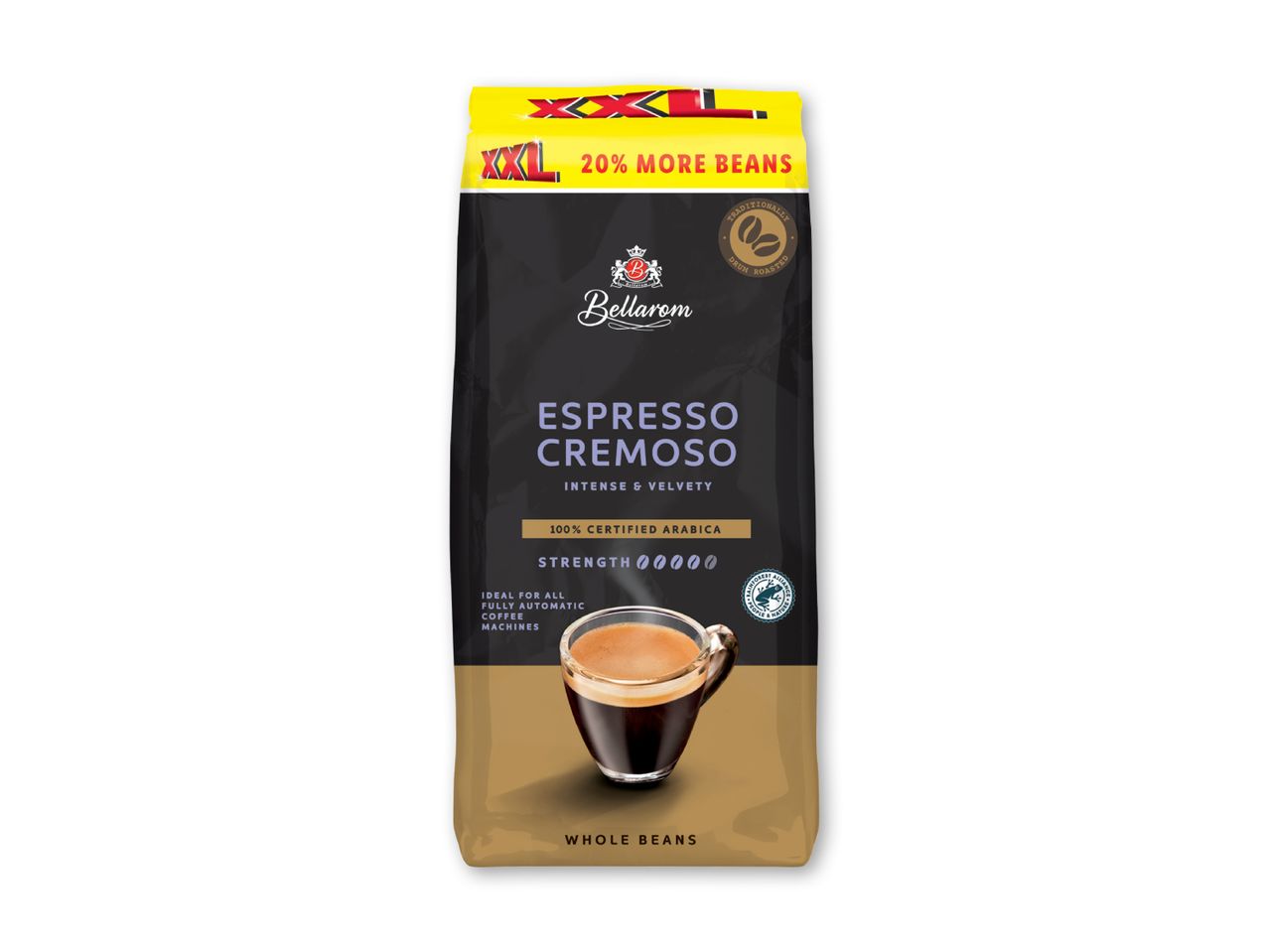 En pakke Lavazza Espresso Cremoso kaffe.