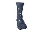 Dark blue sock with a colorful jellyfish pattern