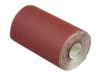 Roll of red sandpaper with a coarse texture, ideal for sanding and finishing tasks.