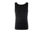 Black men's tank top on a white background.