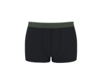 Donkergrijze heren boxershort met een donkergroene tailleband.