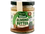 A jar of Maribel Smooth Almond Butter, made from 100% nuts and no palm oil.