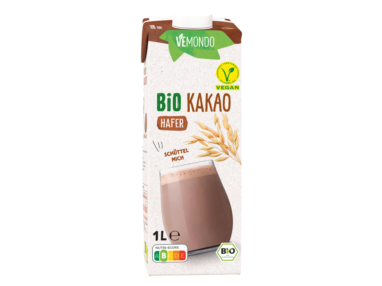 Vemondo veganes Hafergetränk mit Kakaogeschmack.