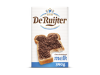 Verpakking van chocoladehagel met een afbeelding van brood met hagelslag, 390g.