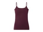 Women's burgundy camisole top with thin spaghetti straps
