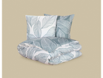 Livarno Microfibre Sateen Duvet Cover Set with a leaf pattern, including two pillows and a folded duvet.