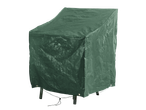 Husă de protecție verde pentru mobilier de exterior pe fundal negru.