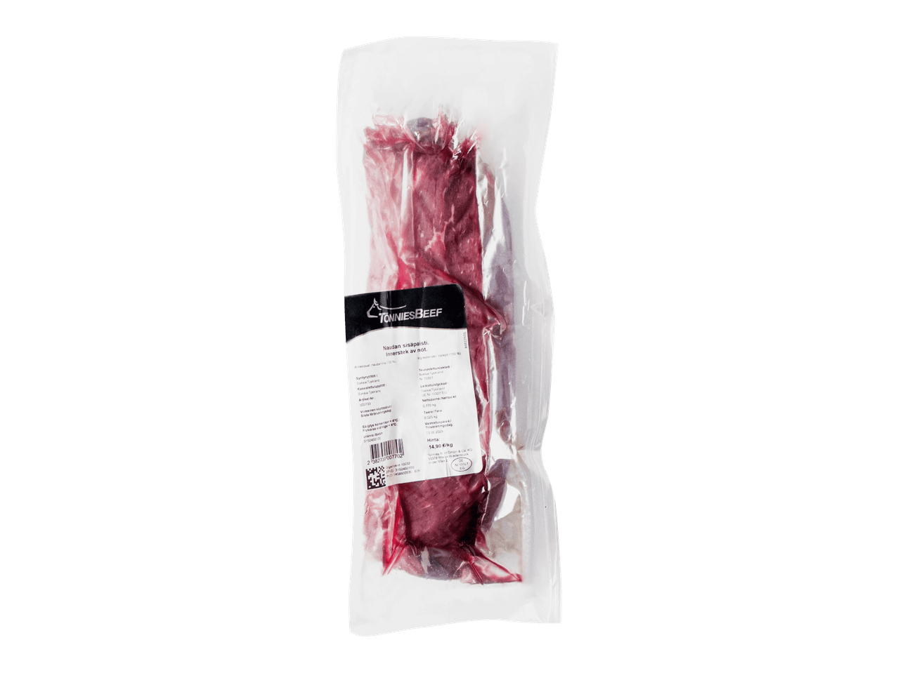 TonniesBeef naudan sisäpaisti, tyhjiöpakattu.