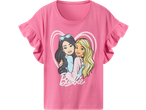 Roze majica sa karnerima i printom dve Barbi devojke u srcu.
