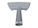 Grey steam cleaner attachment with a wide head and ribbed neck.