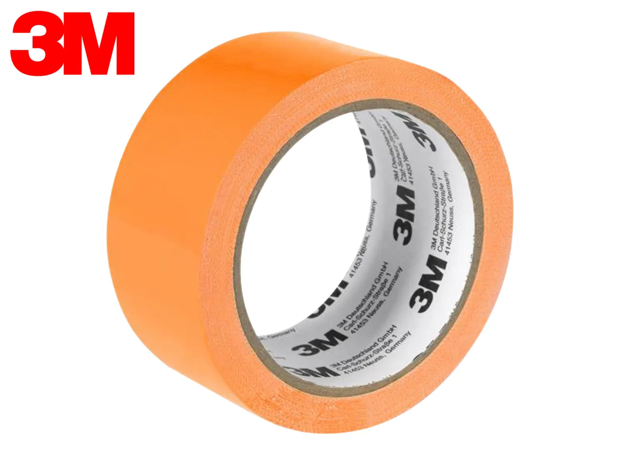 A roll of orange 3M tape with the brand logo visible on the core.