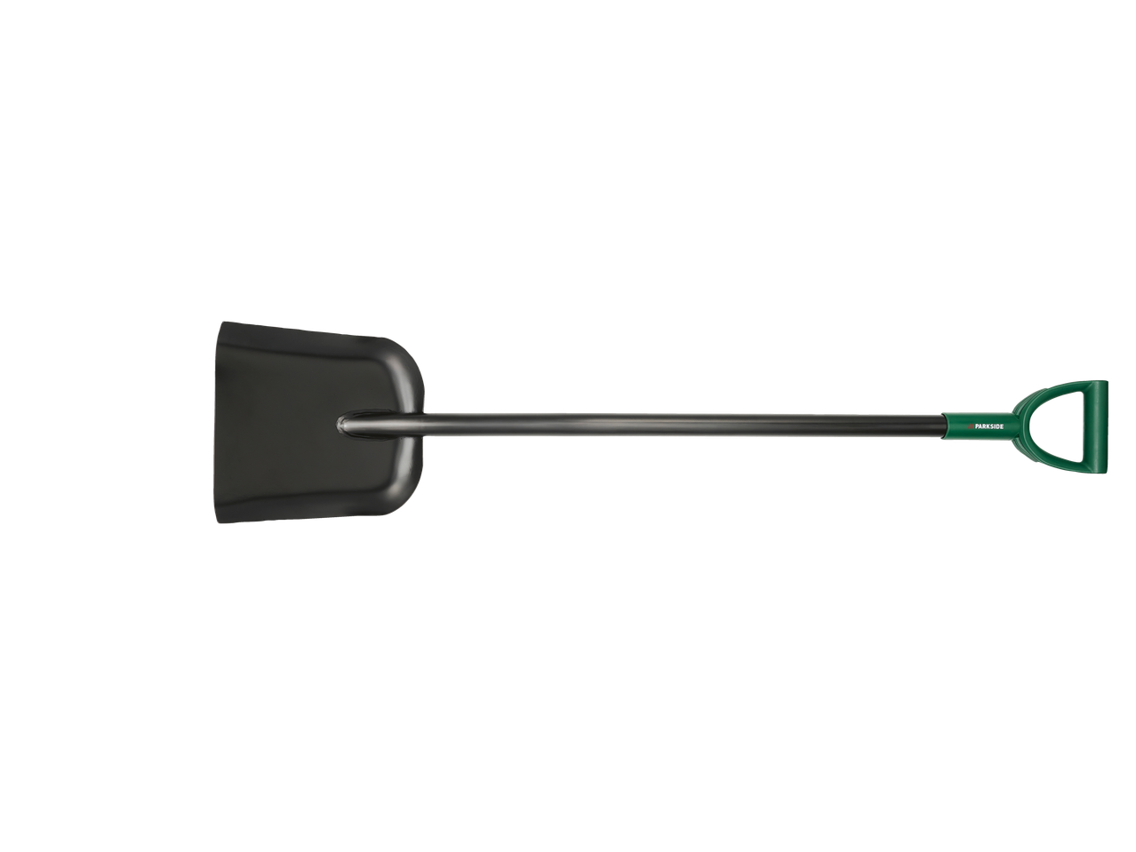 Parkside® trädgårdsspade med grönt handtag och svart blad.