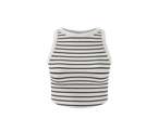 Esmara Crop Top Canelado às riscas brancas e pretas