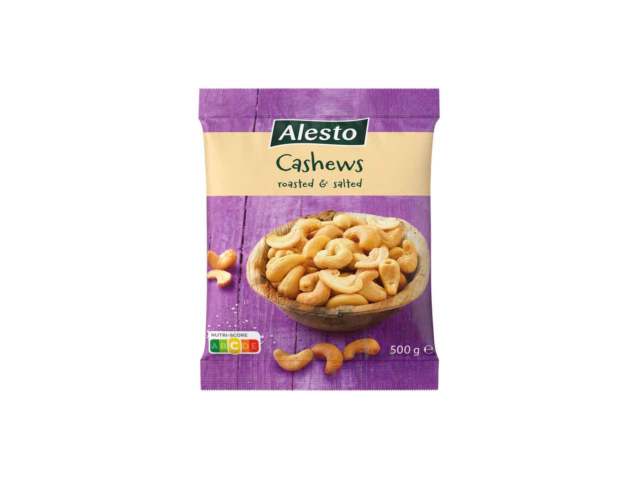 500g Alesto pörkölt és sózott kesudió.