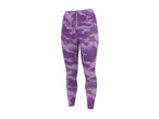 Дамски клин с висока талия в лилаво с абстрактен десен