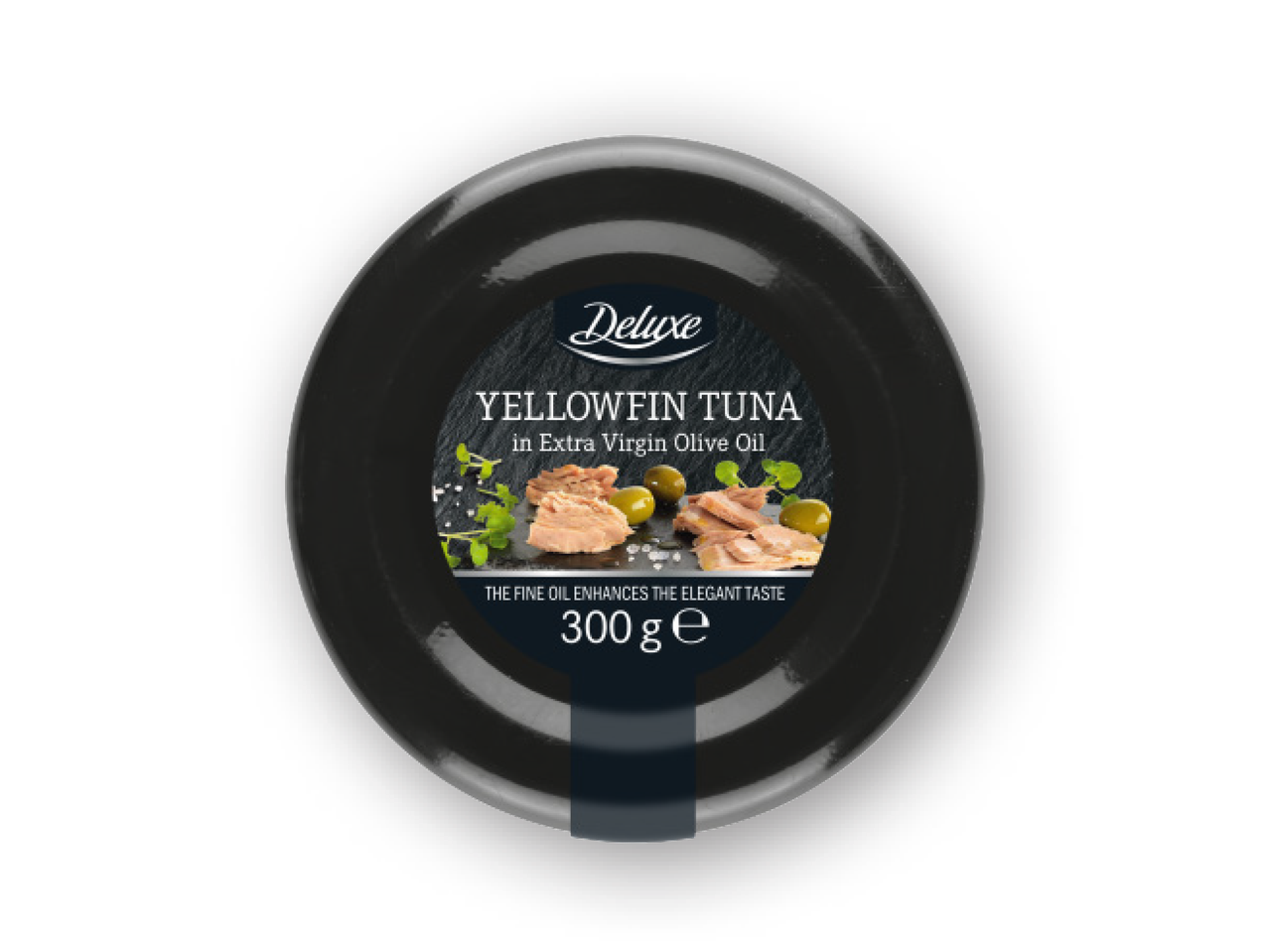 Deluxe dzelteno spuru tunzivis neapstrādātā olīveļļā, 300g