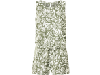Macacão feminino ESMARA com padrão floral e laço na cintura