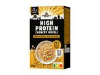 Škatla žitaric Crownfield High Protein Crunchy Muesli z arašidi in celimi zrni.