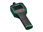 Green and black inspection camera with a screen and red control buttons