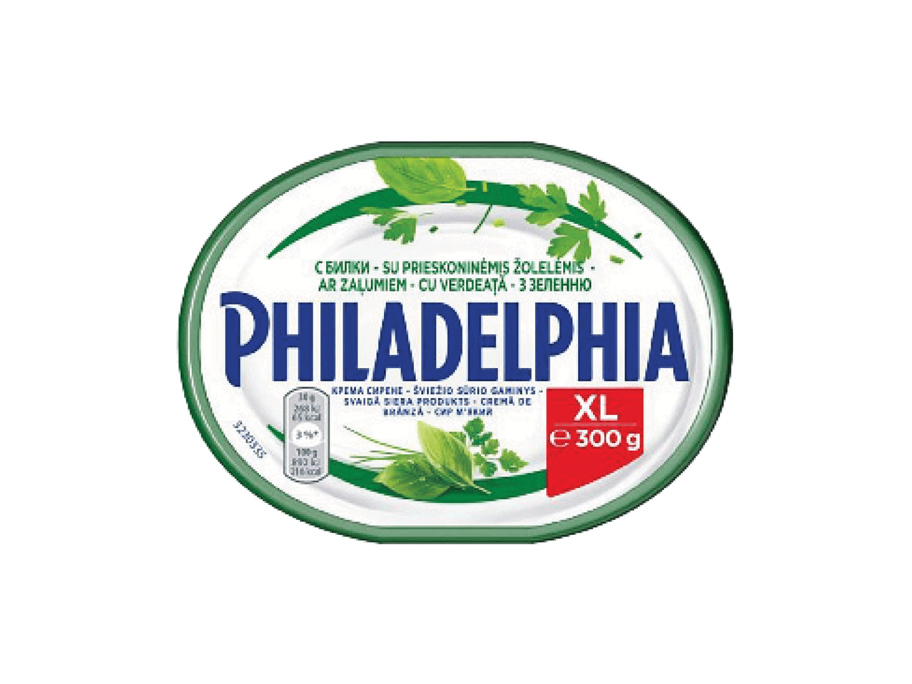 Philadelphia sūrio kremas su žolelėmis, XL pakuotė, 300g.