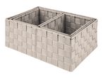 Set of gray woven storage bins.