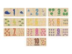 Wooden number puzzles 1-10 with various animal and nature themes.