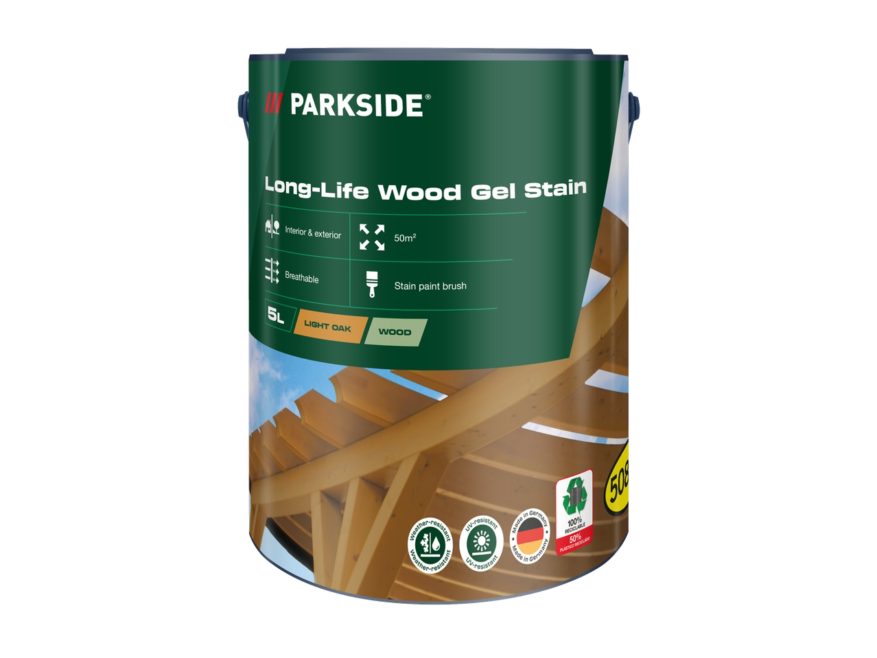 PARKSIDE Ilgmūžīgs koka gēla beice, 5L, Gaišais ozols, iekštelpām un ārtelpām, izturīgs pret laikapstākļiem un UV
