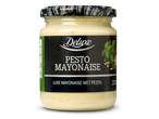 Deluxe Pesto Mayonaise in een glazen pot met zwarte etiket.
