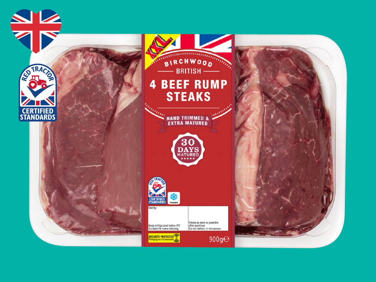 Go to full screen view: Birchwood 4 British Beef Rump Steaks - Image 1