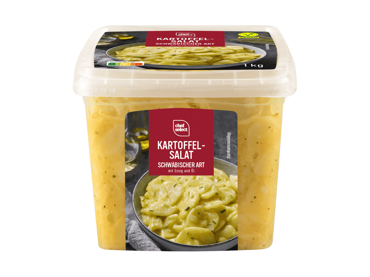 Kartoffelsalat schwäbischer Art mit Essig und Öl, 1 kg, vegan, Nutri-Score A