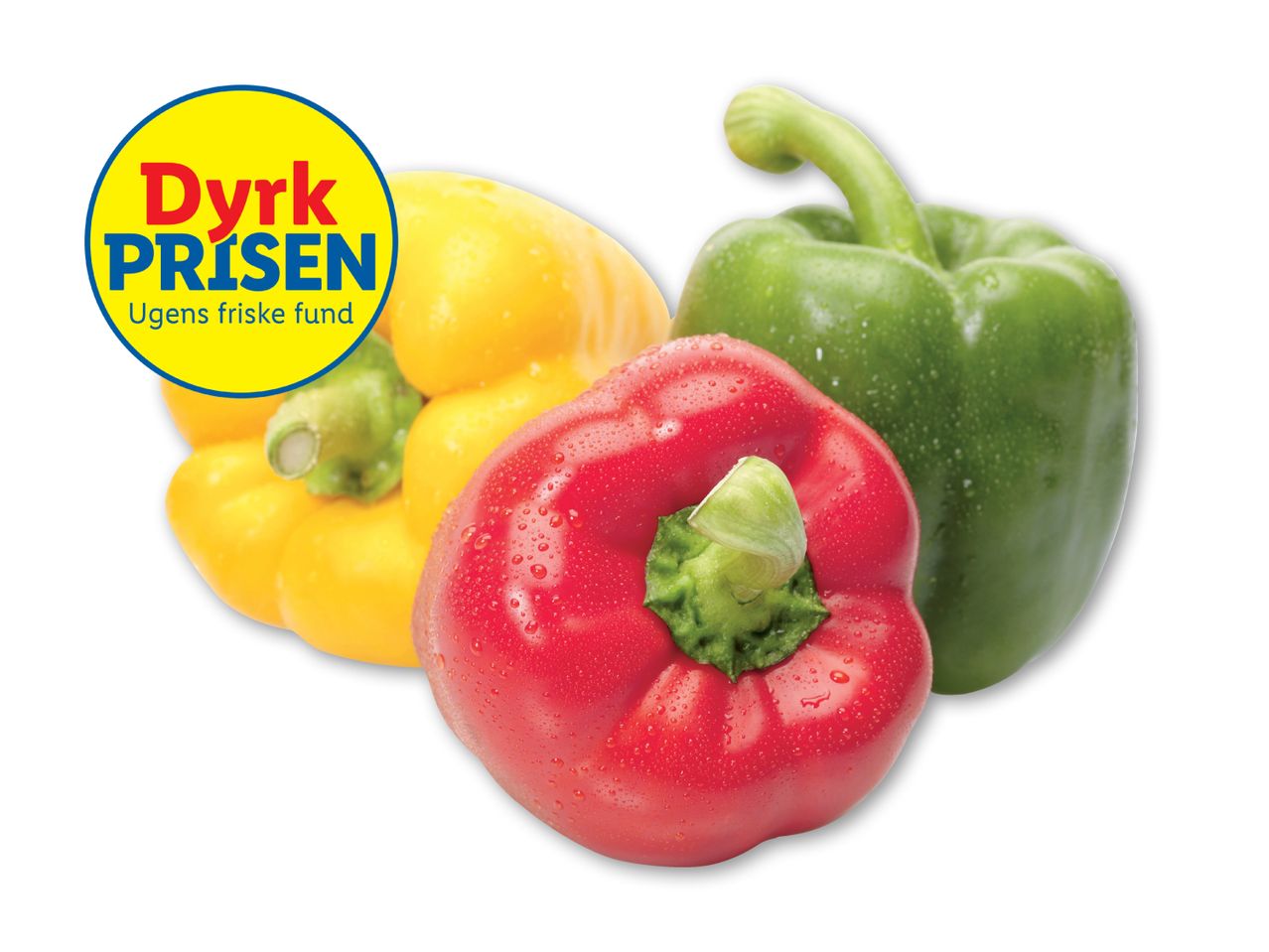Røde, gule og grønne peberfrugter fra Dyrk Prisen.
