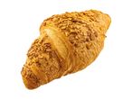 Golden croissant with almond flakes