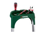 Green tool tray with screwdrivers and pliers, branded Parkside.